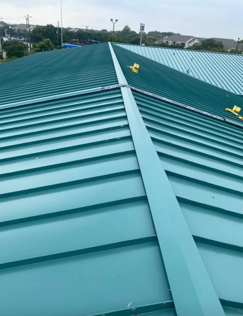 Green commercial metal roof ridge and valley for Metal Roof Repair in Willard